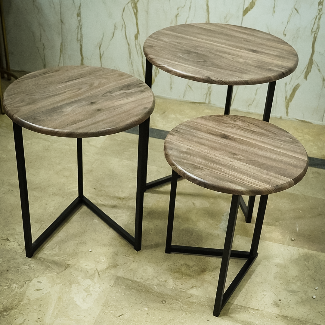 Modern Black Metal Nesting Tables